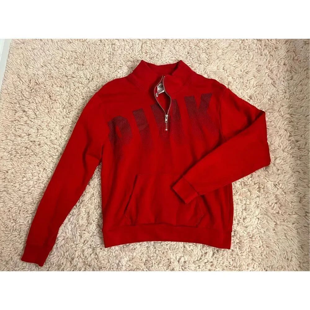 Victoria Secret Pink Womens Red Sweatshirt Size M